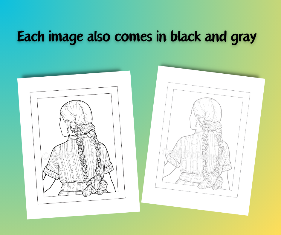 World of Braids - Digital Coloring Book - 10 Pages