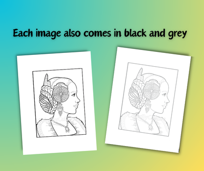 World of Braids - Digital and Printable Coloring Book