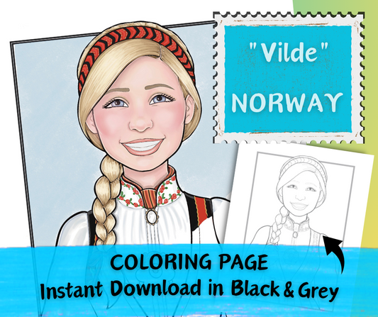 Vilde - Norway - Printable Coloring Page