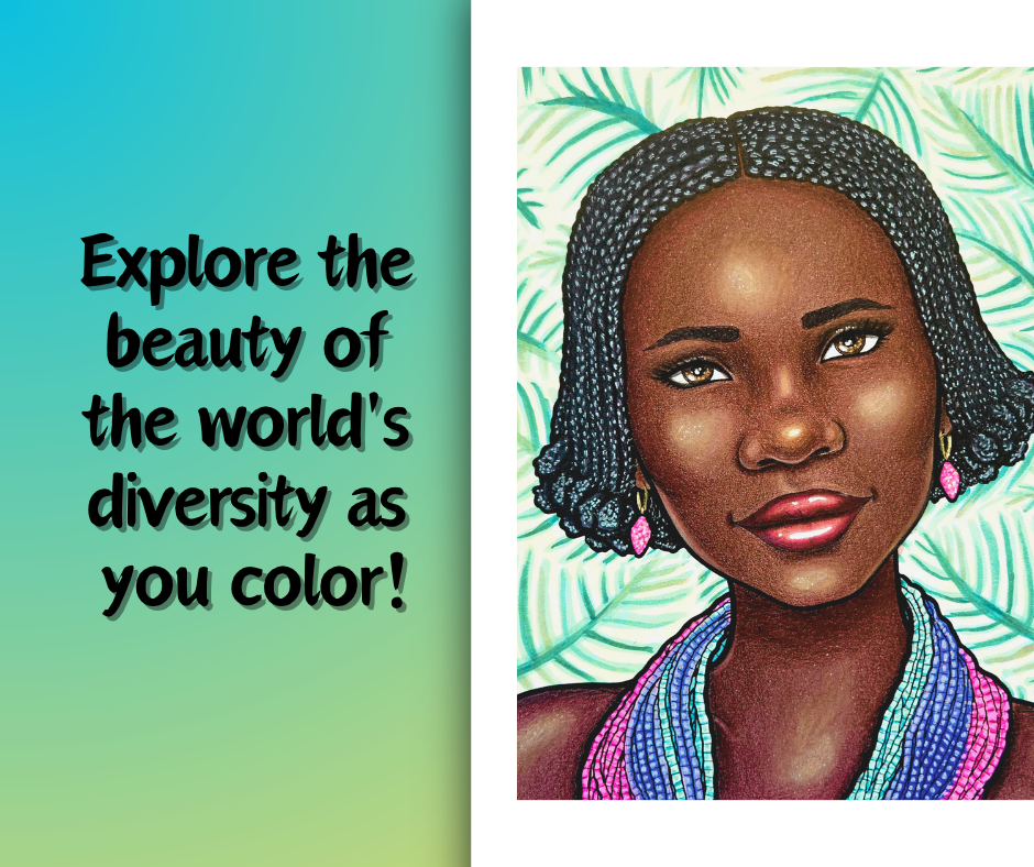World of Braids - Digital and Printable Coloring Book