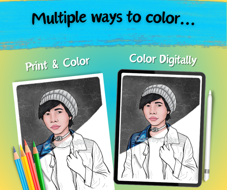 Portraits of Diversity - Printable Coloring Set - 5 Pages